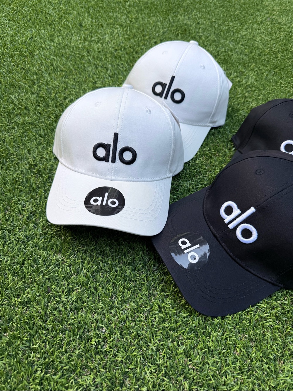 ALO Yoga Kids Baseball Cap - White & Black Logo